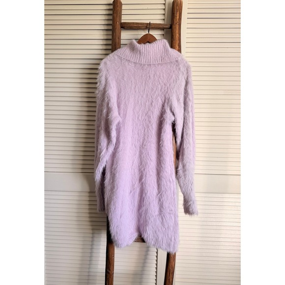 Free People Sweaters - Free People Lavender Fuzzy Turtleneck Sweater Dress Long Sleeve Cozy Knit‎ Mini